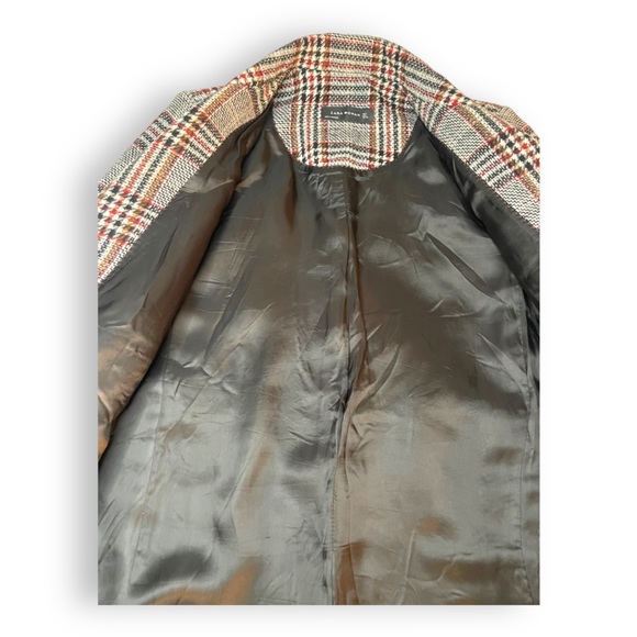 Zara Wool Blend Plaid Fall/Winter Coat (Size L) - Picture 4 of 5